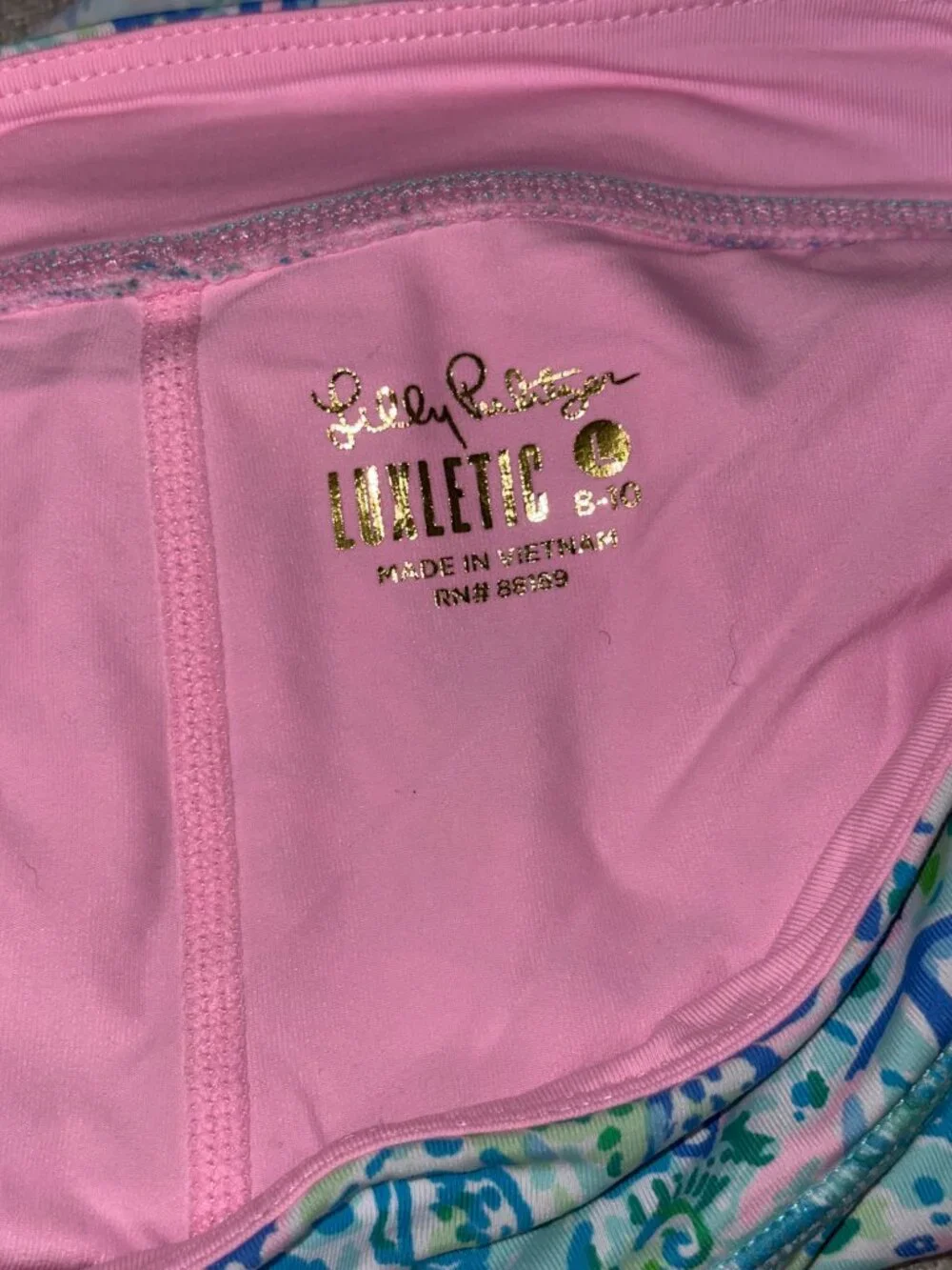 Lilly Pulitzer Luxletic Mini Aila Skort Blue Grotto Beleaf in Yourself Size 8